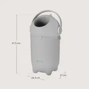 Cos pentru scutece, Lionelo, Capacitate 10 l, Sistem etans impotriva mirosurilor, Compatibil cu saci universali, Operare cu o mana, Gri BYNLOC-PUREBIN_GREY
