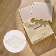 Covoras educativ, Lionelo, Yoka, Din spuma XPE non-toxica, Tip puzzle, 6 piese, Cu doua fete, Suprafata antiderapanta, 173x116 cm, Grosime 1.5 cm, Bej BYNLO-YOKA