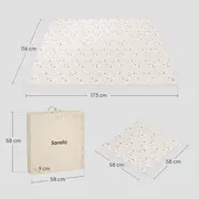 Covoras educativ, Lionelo, Yoka, Din spuma XPE non-toxica, Tip puzzle, 6 piese, Cu doua fete, Suprafata antiderapanta, 173x116 cm, Grosime 1.5 cm, Bej BYNLO-YOKA