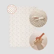 Covoras educativ, Lionelo, Yoka, Din spuma XPE non-toxica, Tip puzzle, 6 piese, Cu doua fete, Suprafata antiderapanta, 173x116 cm, Grosime 1.5 cm, Bej BYNLO-YOKA