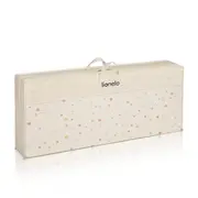 Covoras educativ, Lionelo, Zora, Din spuma XPE non-toxica, Cu doua fete, Suprafata antiderapanta, Dimensiune mare, 180x200 cm, Grosime 1.5 cm, Pliabil, Include geanta pentru transport, Bej BYNLO-ZORA