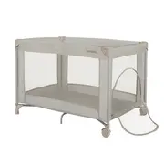 Patut pliant, Lionelo, Amelie, Cu intrare laterala, 100.5&times;70.5 cm, Include salteluta, roti, geanta pentru transport, Constructie usoara- 7 kg, Cadru stabil din otel, Bej BYNLO-AMELIE_BEIGE_SAND