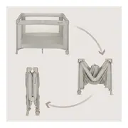 Patut pliant, Lionelo, Amelie, Cu intrare laterala, 100.5&times;70.5 cm, Include salteluta, roti, geanta pentru transport, Constructie usoara- 7 kg, Cadru stabil din otel, Bej BYNLO-AMELIE_BEIGE_SAND