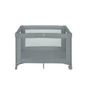 Patut pliant, Lionelo, Amelie, Cu intrare laterala, 100.5&times;70.5 cm, Include salteluta, roti, geanta pentru transport, Constructie usoara- 7 kg, Cadru stabil din otel, Gri BYNLO-AMELIE_GREY_CONCRETE