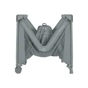 Patut pliant, Lionelo, Amelie, Cu intrare laterala, 100.5&times;70.5 cm, Include salteluta, roti, geanta pentru transport, Constructie usoara- 7 kg, Cadru stabil din otel, Gri BYNLO-AMELIE_GREY_CONCRETE