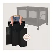 Patut pliant, Lionelo, Amelie, Cu intrare laterala, 100.5&times;70.5 cm, Include salteluta, roti, geanta pentru transport, Constructie usoara- 7 kg, Cadru stabil din otel, Negru BYNLO-AMELIE_BLACK_CARBON
