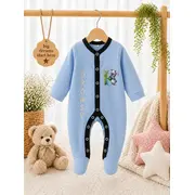 Salopeta bleu cu botosei pentru bebelusi, koala bp4-18-1