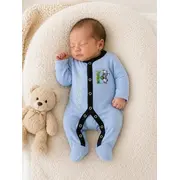 Salopeta bleu cu botosei pentru bebelusi, koala bp4-18-1