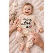 Salopeta crem fara botosei pentru bebelusi cu mesaje bp4-21-1