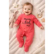 Salopeta din bumbac pentru bebelusi, cu mesaj bp10