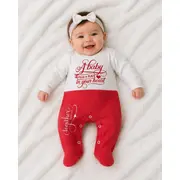 Salopeta din bumbac pentru bebelusi cu botosei, happy kid bp119