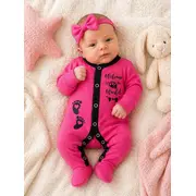 Salopeta din bumbac pentru bebelusi cu botosei, roz ciclamen, steps bp118-1