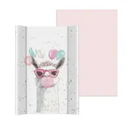 Saltea de infasat, Ceba Baby, Moale, Profilata, 50x70 cm, Pentru comode si masute de infasat, Fara BPA, Impermeabila, 0 luni+, Basic Crazy Lama BYNW-102-000-782