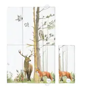 Saltea de infasat, Ceba Baby, Pliabila, 80x50 cm, Suprafata impermeabila, Multifunctionala, Pentru acasa si in deplasari, Basic Woodland BYNW-307-000-724