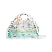 Salteluta interactiva, Lionelo, Anika, 8 jucarii senzoriale, detasabile, fosnaitoare, logopedice, Lavabila la masina, Husa din bambus, 116x112 cm, Multicolor BYNLO-ANIKA_NATURAL