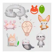 Salteluta interactiva, Lionelo, Anika, 8 jucarii senzoriale, detasabile, fosnaitoare, logopedice, Lavabila la masina, Husa din bambus, 116x112 cm, Multicolor BYNLO-ANIKA_NATURAL