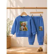 Trening pentru bebelusi din bumbac, albastru, best friends bnb01-310