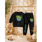 Trening pentru bebelusi din bumbac, negru, best friends bnb01-3-8