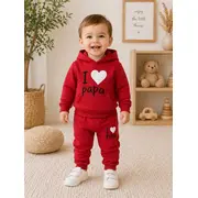 Trening rosu pentru bebelusi din bumbac, i love papa bnb01-3-7