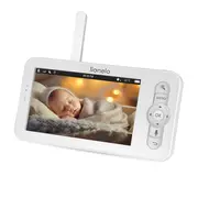 Video monitor, Lionelo, Babyline 9.2. AI, 5 inch, Camera Full HD, Zoom digital 4x, Aplicatie, Tehnologia AI cu detectare a miscarii, Recunoasterea motivului plansului, Melodii, Zgomote albe, Mod nocturn, Alb BYNLOC-BABYLINE_9.2_AI