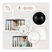 Video monitor, Lionelo, Babyline 9.2. AI, 5 inch, Camera Full HD, Zoom digital 4x, Aplicatie, Tehnologia AI cu detectare a miscarii, Recunoasterea motivului plansului, Melodii, Zgomote albe, Mod nocturn, Alb BYNLOC-BABYLINE_9.2_AI
