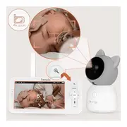Video monitor, Lionelo, Babyline 9.2. AI, 5 inch, Camera Full HD, Zoom digital 4x, Aplicatie, Tehnologia AI cu detectare a miscarii, Recunoasterea motivului plansului, Melodii, Zgomote albe, Mod nocturn, Alb BYNLOC-BABYLINE_9.2_AI