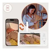 Video monitor, Lionelo, Babyline 9.2. AI, 5 inch, Camera Full HD, Zoom digital 4x, Aplicatie, Tehnologia AI cu detectare a miscarii, Recunoasterea motivului plansului, Melodii, Zgomote albe, Mod nocturn, Alb BYNLOC-BABYLINE_9.2_AI