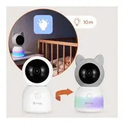Video monitor, Lionelo, Babyline 9.2. AI, 5 inch, Camera Full HD, Zoom digital 4x, Aplicatie, Tehnologia AI cu detectare a miscarii, Recunoasterea motivului plansului, Melodii, Zgomote albe, Mod nocturn, Alb BYNLOC-BABYLINE_9.2_AI