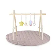 Centru de activitati, Lionelo, Anis Set, Cu arcada Montessori, Din lemn de pin, Jucarii plus, 4 jucarii suspendate, Stimuleaza simturile, Pliere rapida, Salteluta moale antiderapanta, 0+ luni, Multicolor BYNLO-ANIS_SET