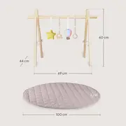 Centru de activitati, Lionelo, Anis Set, Cu arcada Montessori, Din lemn de pin, Jucarii plus, 4 jucarii suspendate, Stimuleaza simturile, Pliere rapida, Salteluta moale antiderapanta, 0+ luni, Multicolor BYNLO-ANIS_SET