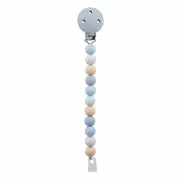 Clema pentru suzeta, Nattou, 100% silicon fara BPA, Cu sistem de prindere la suzeta, Cu margele, 30x7x18 cm, Neutru/Albastru BYN874465