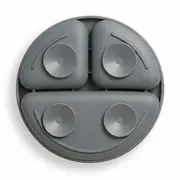 Farfurie compartimentata, Bocioland, Rotunda, Cu 3 compartimente, Fara BPA, 6-36 luni, Dark grey BYNBL590