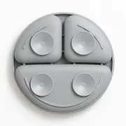 Farfurie compartimentata, Bocioland, Rotunda, Cu 3 compartimente, Fara BPA, 6-36 luni, Gray BYNBL589