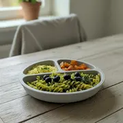 Farfurie compartimentata, Bocioland, Rotunda, Cu 3 compartimente, Fara BPA, 6-36 luni, Gray BYNBL589