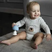 Jucarie de dentitie, Bocioland, Ciupercuta, BPA Free, 0 luni+, Blue BYNBL800