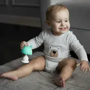 Jucarie de dentitie, Bocioland, Ciupercuta, BPA Free, 0 luni+, Mint BYNBL801