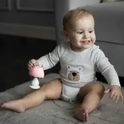 Jucarie de dentitie, Bocioland, Ciupercuta, BPA Free, 0 luni+, Pink BYNBL802