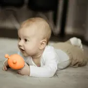 Jucarie de dentitie, Bocioland, Ciupercuta, BPA Free, 0 luni+,Orange BYNBL803