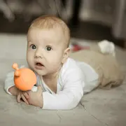 Jucarie de dentitie, Bocioland, Ciupercuta, BPA Free, 0 luni+,Orange BYNBL803