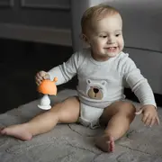 Jucarie de dentitie, Bocioland, Ciupercuta, BPA Free, 0 luni+,Orange BYNBL803