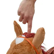 Jucarie gonflabila de plus cu sunete, Baby Mix, In forma de calut, Husa moale detasabila, Cu pompa inclusa, Pana la 70 kg, 36 luni+ BYN56429