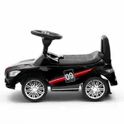 Masinuta de impins, Baby Mix, Racer, Pana la 25 kg, Cu volan, Cu sunete, Cu suport jucarii sub sezut si spatar confortabil, 12 luni+, Black BYN45832