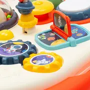 Masuta interactiva, Baby Mix, 2 in 1 pentru bebelusi, Cu lumini si sunete, Partea reversibila pentru Lego Duplo BYN56441