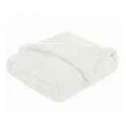 Paturica pufoasa, Qmini, Pentru copii, Din fleece, 75 x 100 cm, Alb BYN6426972031844