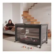 Patut multifunctional, Lionelo, Patty, 5 in 1, 0- 36 luni, Co-sleeper, Tarc de joaca, Patut de calatorie, Laterala rabatabila, 2 trepte reglare saltea, Roti, Husa transport inclusa, Gri BYNLO-PATTY_GREY_GRAPHITE