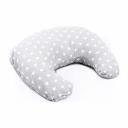 Perna pentru alaptat, Bocioland, Gray Stars, Cu husa detasabila, Din bumbac, 50x18 cm, BYNBOC0175
