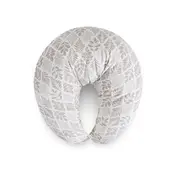 Perna pentru alaptat, Ceba Baby, Husa detasabila din bumbac, Cu puf siliconizat, 150x60x37 cm, Oeko-Tex Standard 100, Basic Brown Leaves BYNW-709-000-746