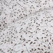 Perna pentru alaptat, Ceba Baby, Husa detasabila din bumbac, Cu puf siliconizat, 150x60x37 cm, Oeko-Tex Standard 100, Basic Tiny Leaves BYNW-709-000-747