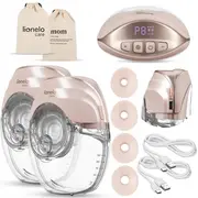 Pompa de san, Lionelo, Fidi Free Slim Duo, Portabila, Cu accesorii, Hands-free, Trifazata, Panou control, Autonomie pana la 3 h, 9 functii de masaj, Silentioasa- 40 db, Capacitate 150 ml, Roz BYNLOC-FIDI_FREE_SLIM_DUO