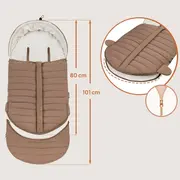 Sac de iarna, Lionelo, Oli, Pentru carucior, landou sau scaun auto, 101x45 cm, Impermeabil, Rezistent pana la -20 grade, Extensibil, Maro BYNLO-OLI_NUTTY